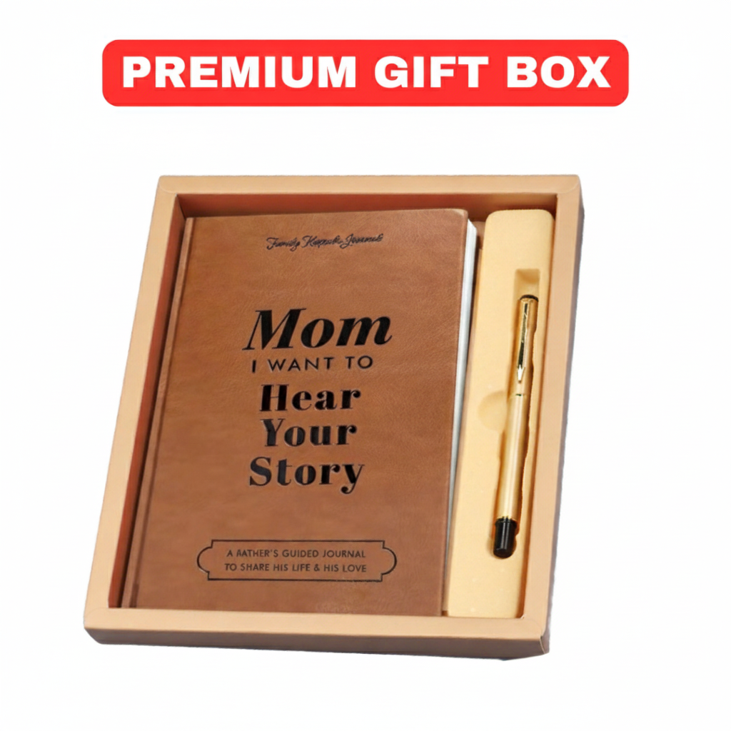 "Dad/Mom, I want to hear your stories" A beautiful heirloom book, a perfect gift for mom or dad.