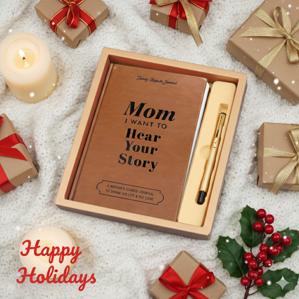 "Dad/Mom, I want to hear your stories" A beautiful heirloom book, a perfect gift for mom or dad.