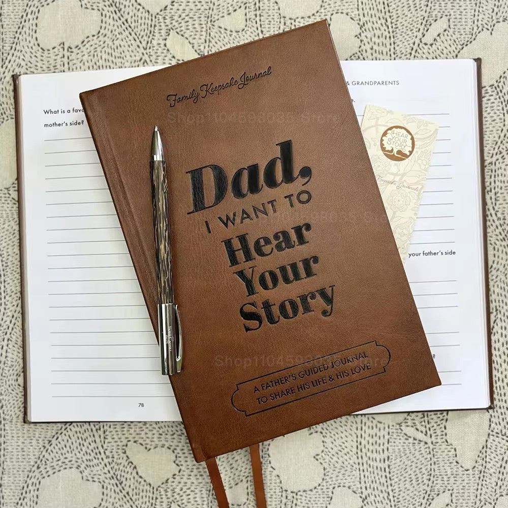 "Dad/Mom, I want to hear your stories" A beautiful heirloom book, a perfect gift for mom or dad.