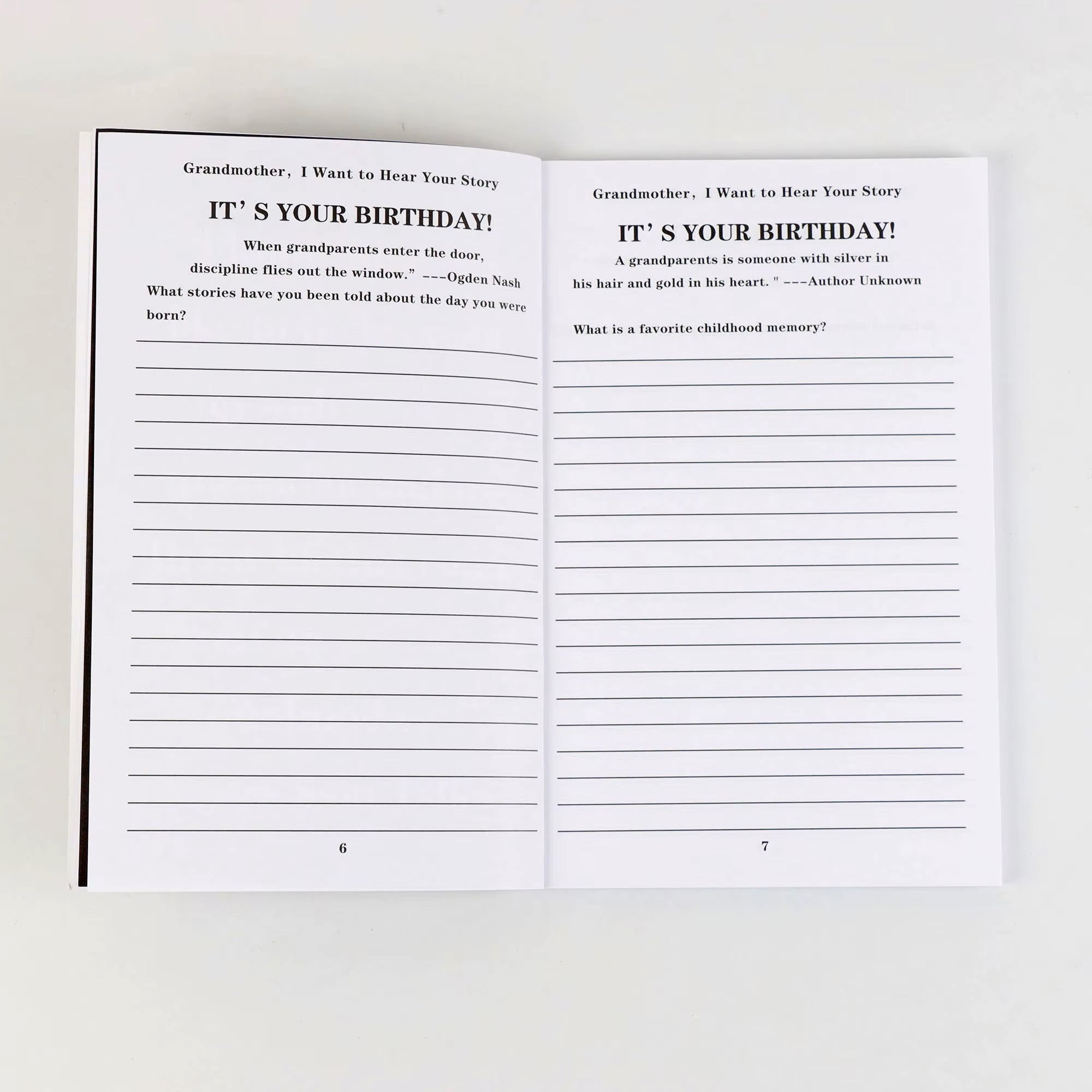 Grandmother, I want to hear your story - A perfect gift for your grandmother—from the heart.