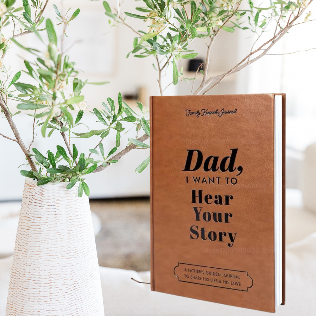 "Dad/Mom, I want to hear your stories" A beautiful heirloom book, a perfect gift for mom or dad.